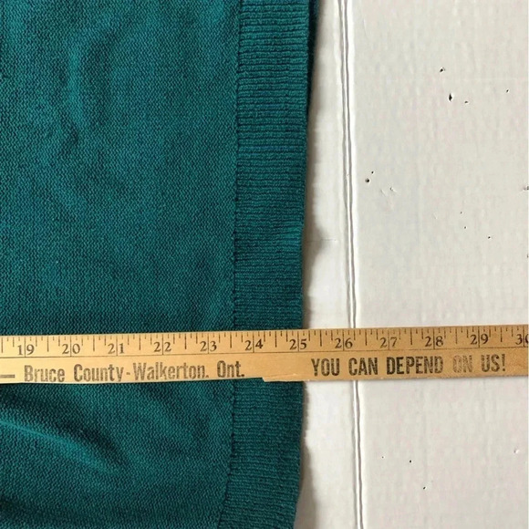Teal Cotton 3/4 Sleeve  Sweater - Picture 7 of 9